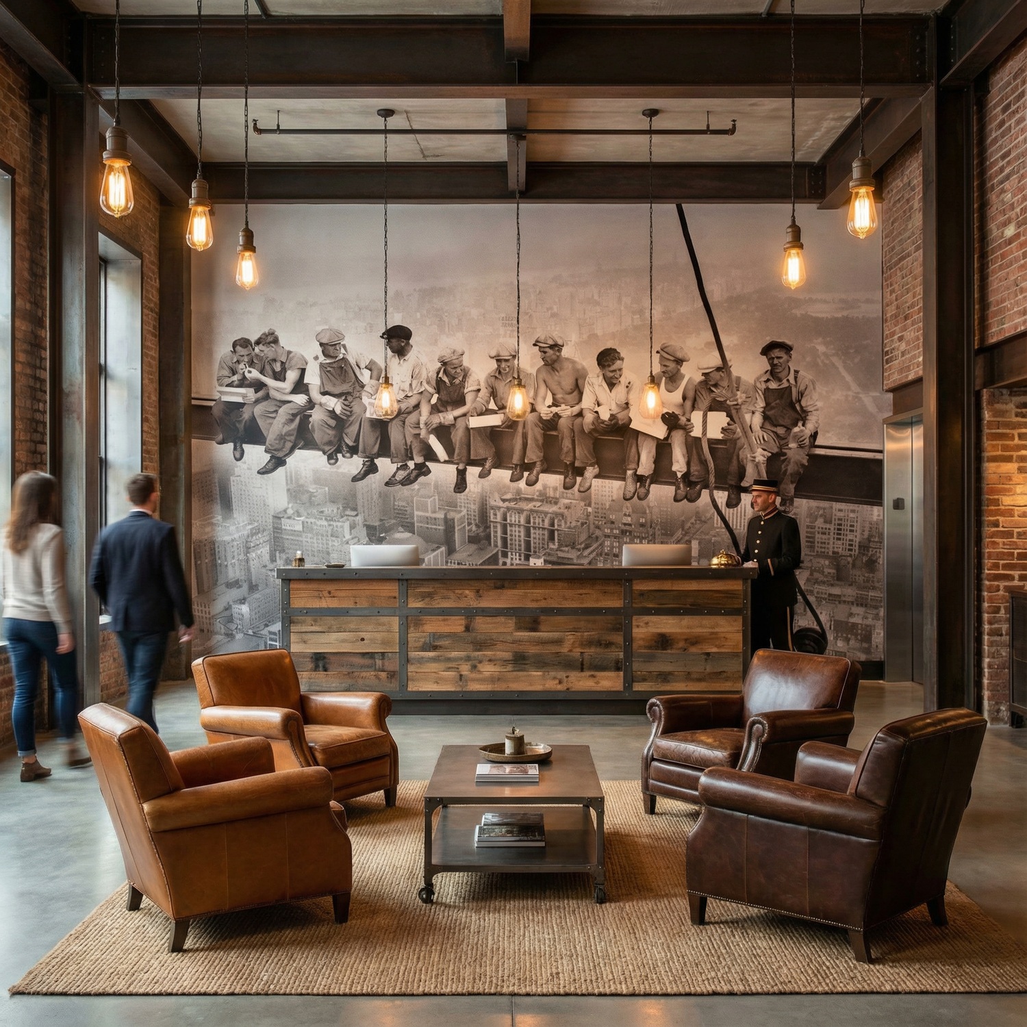 Wall Murals: Workers on the beam
