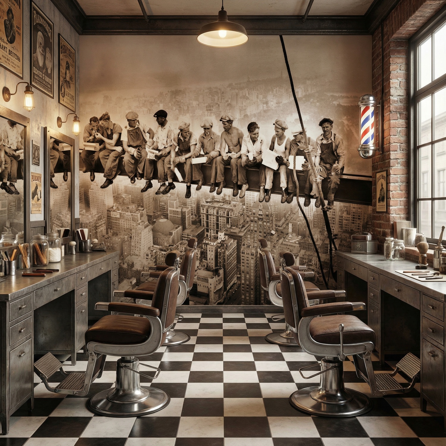 Wall Murals: Workers on the beam