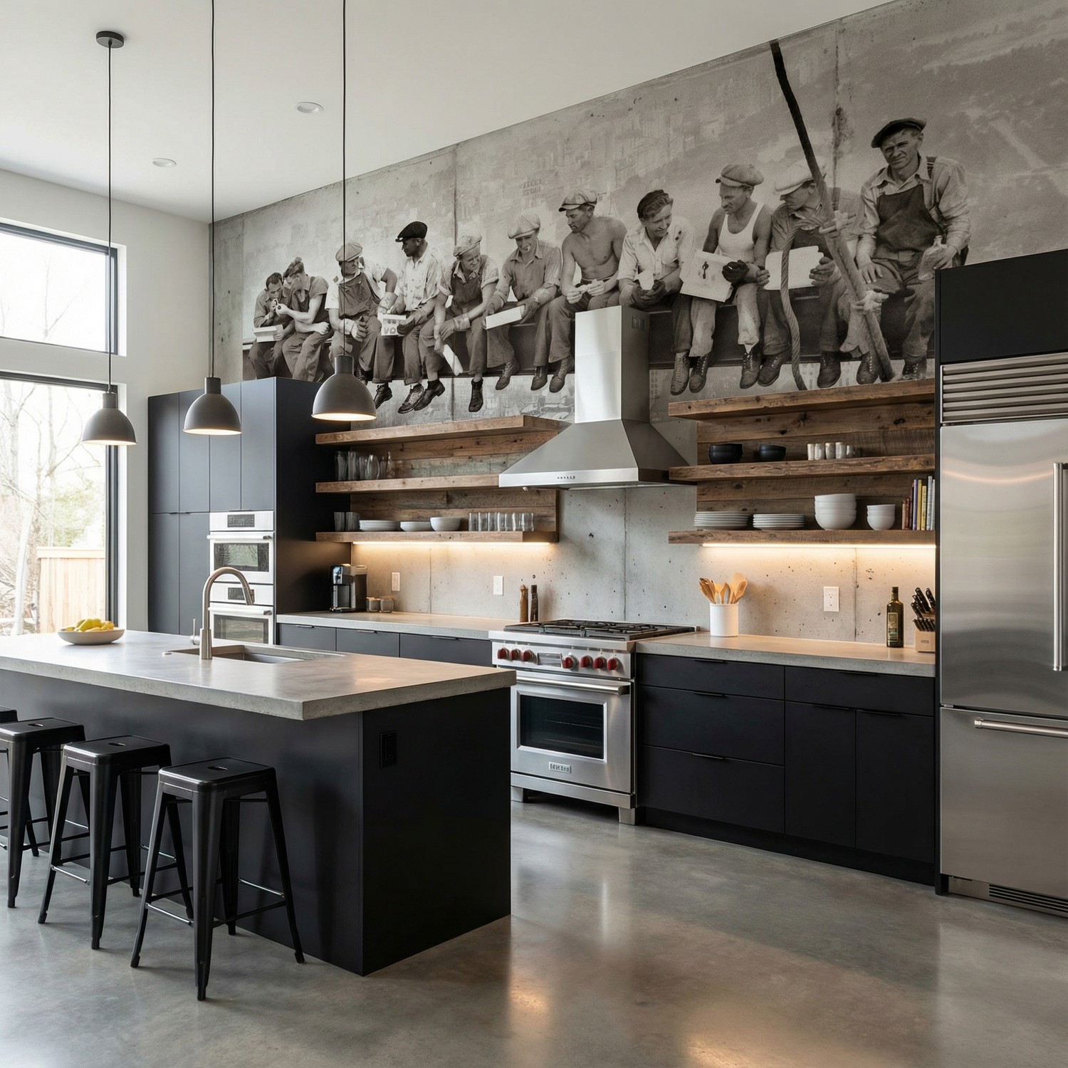 Wall Murals: Workers on the beam