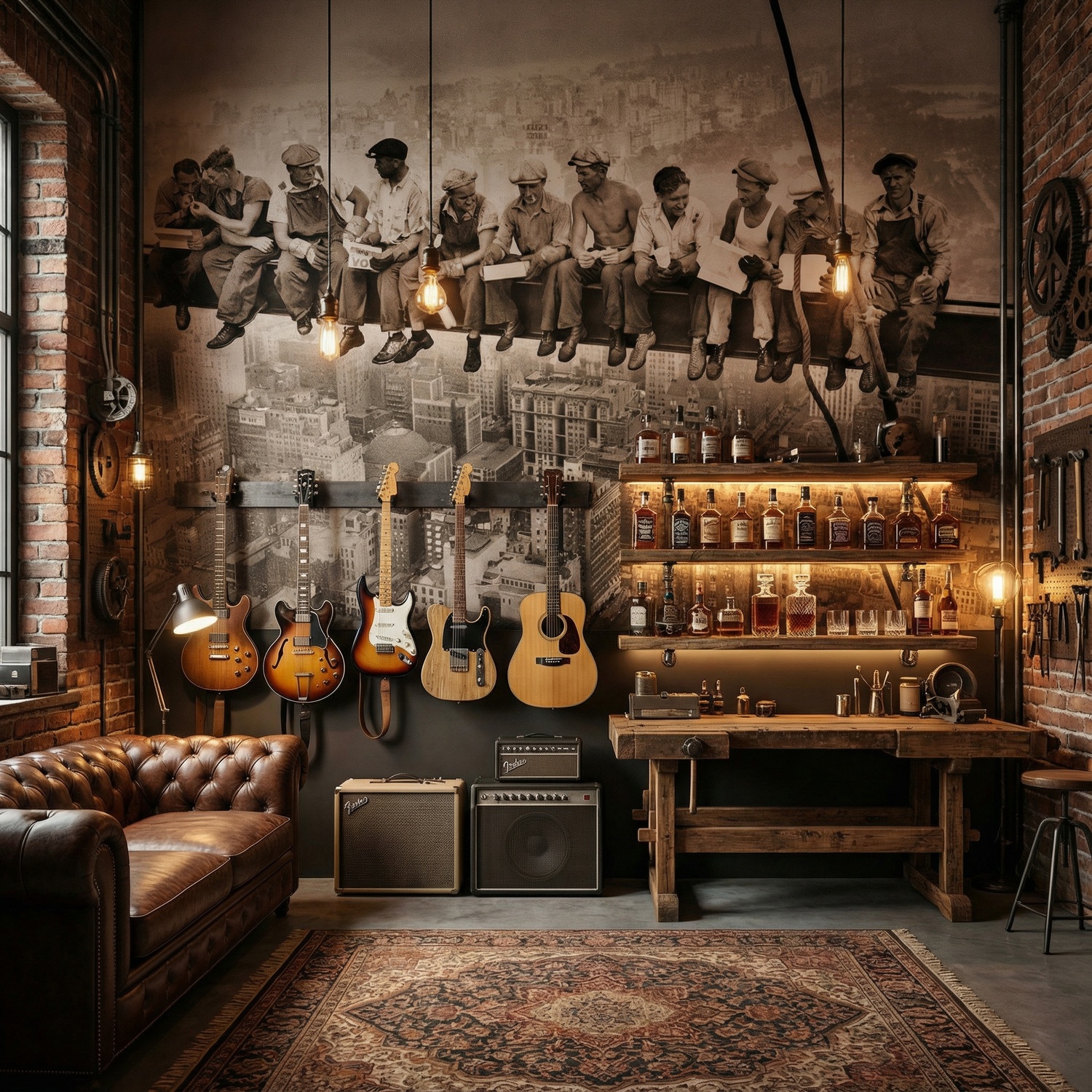 Wall Murals: Workers on the beam