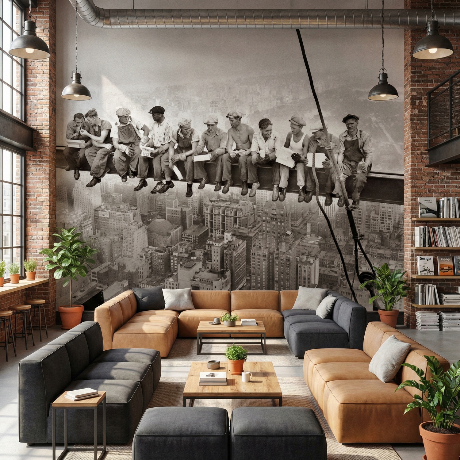 Wall Murals: Workers on the beam