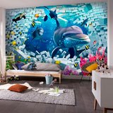 Wall Murals: Dolphins at the bottom of the sea 2