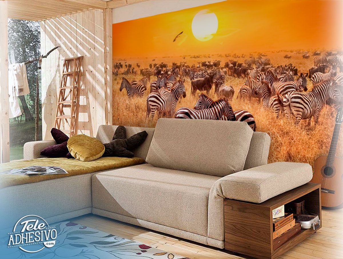 Wall Murals: Zebras in the Savannah