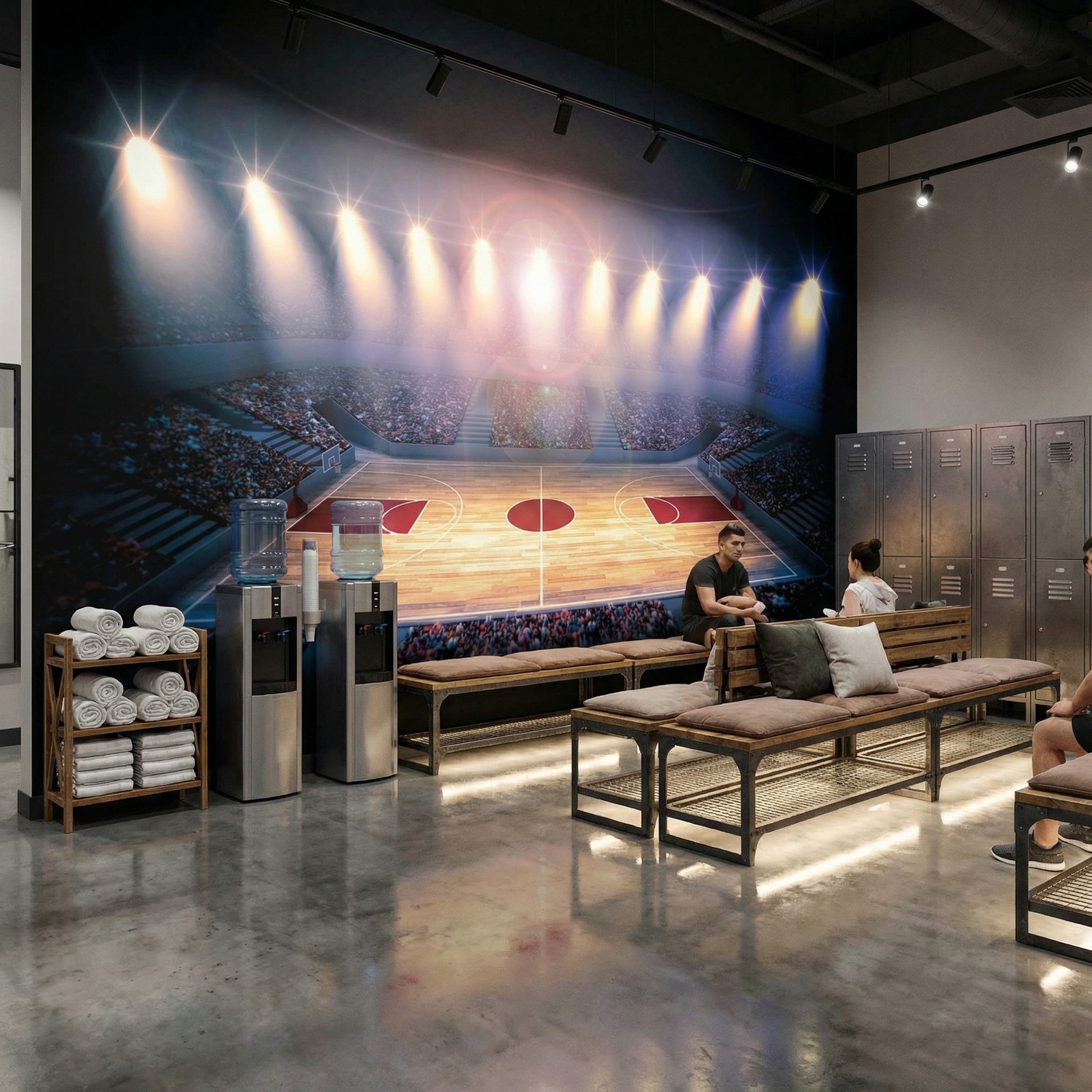 Wall Murals: Basketball court