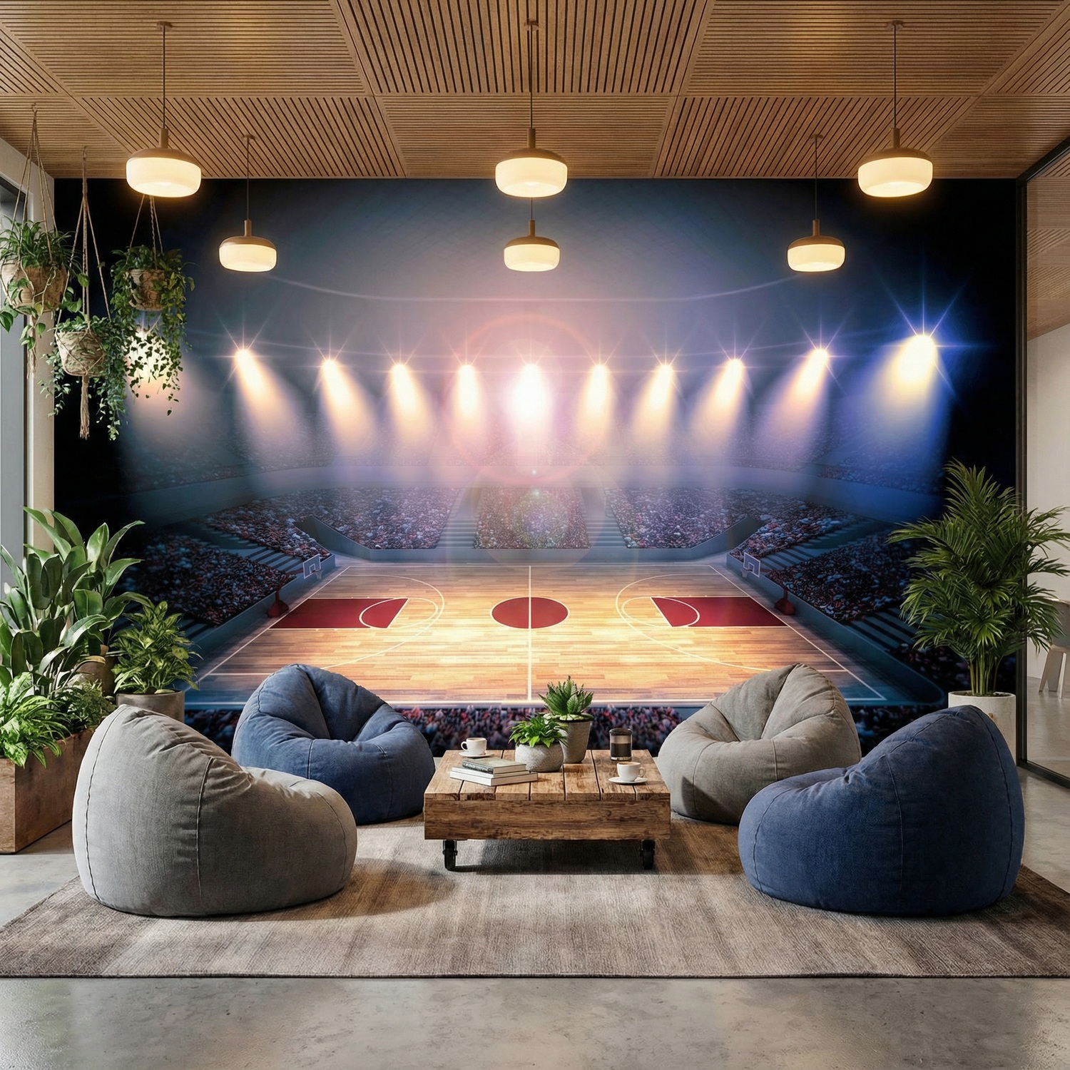 Wall Murals: Basketball court