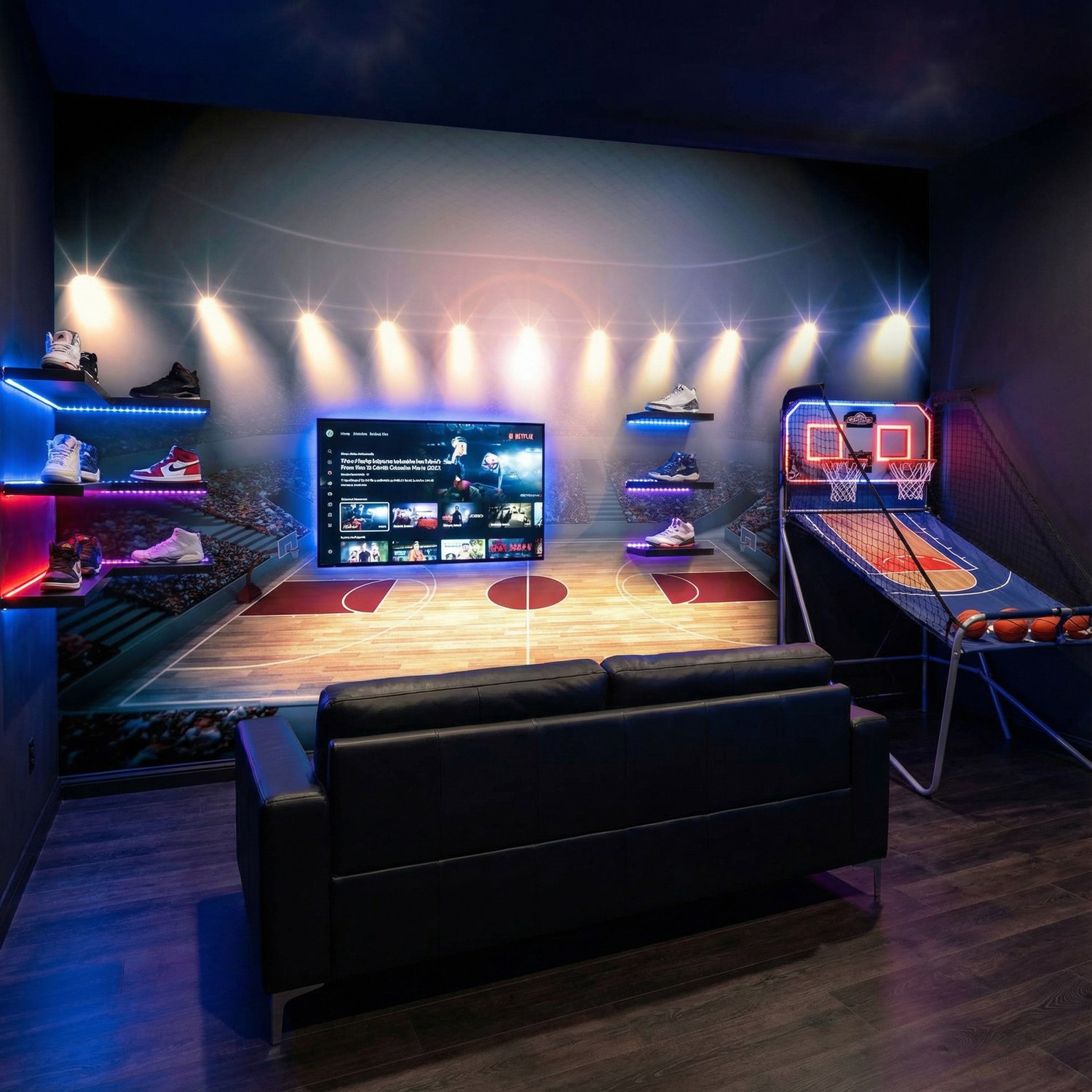 Wall Murals: Basketball court