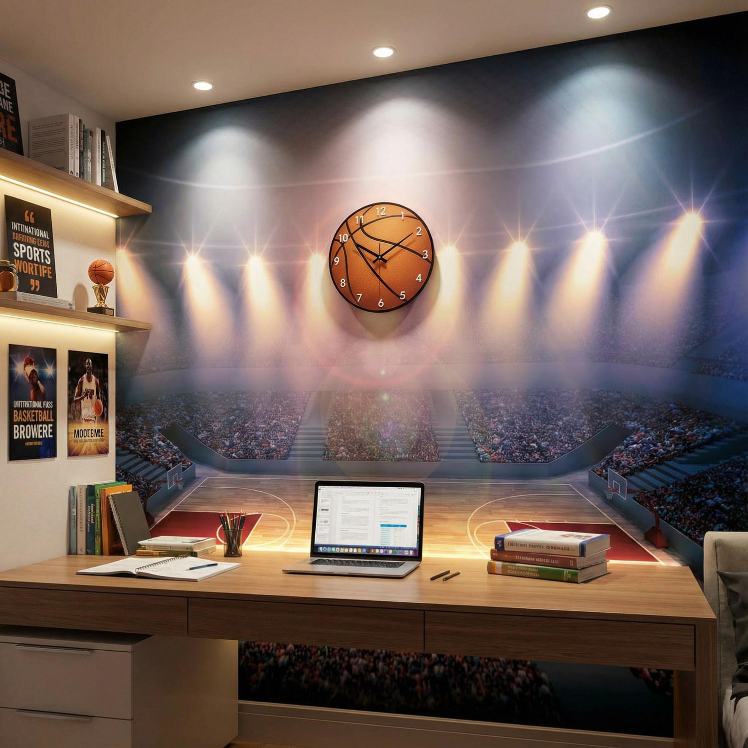 Wall Murals: Basketball court