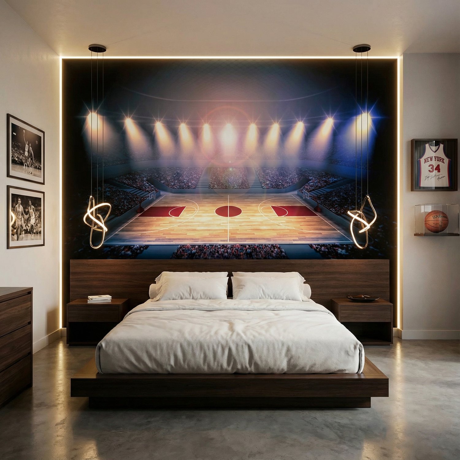 Wall Murals: Basketball court