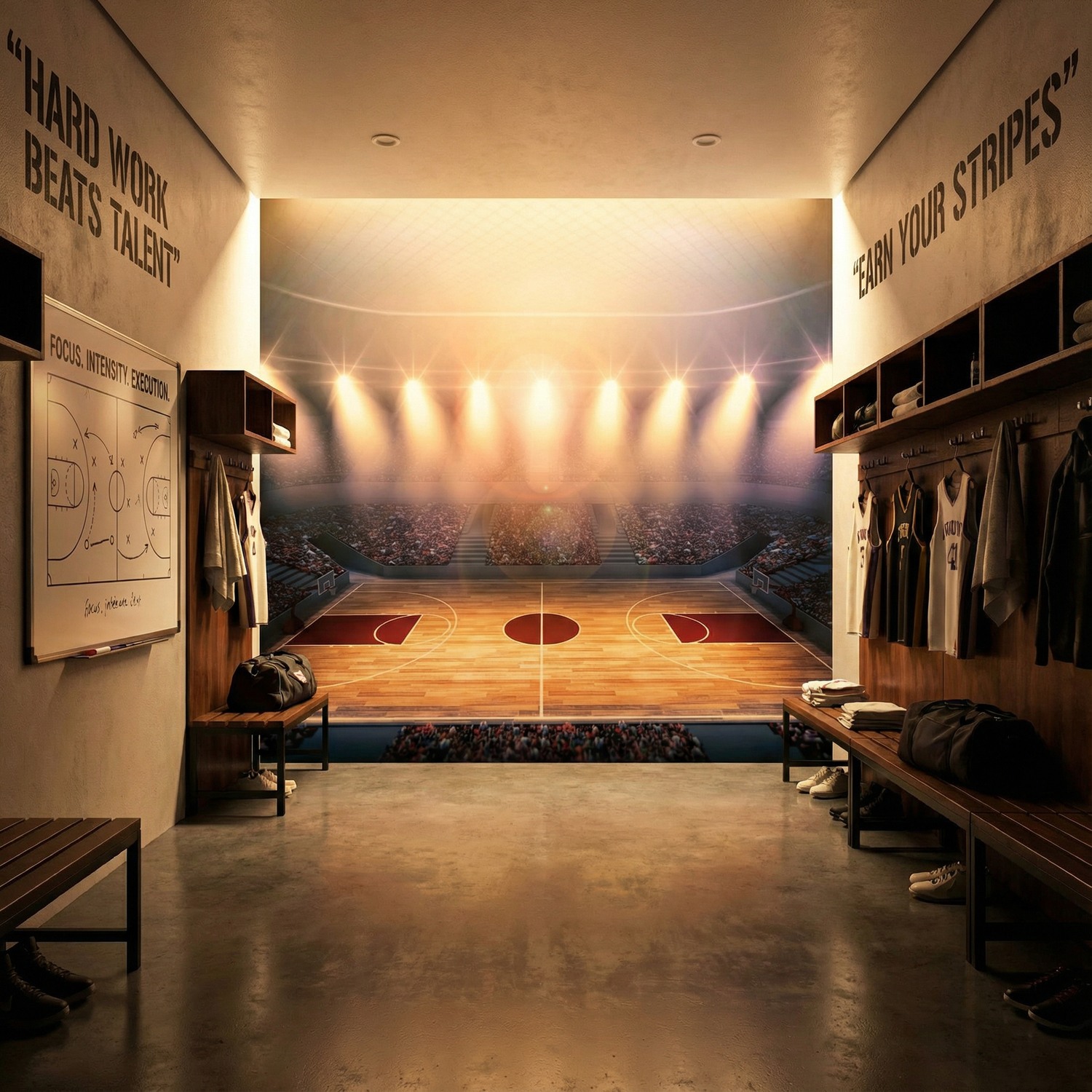 Wall Murals: Basketball court