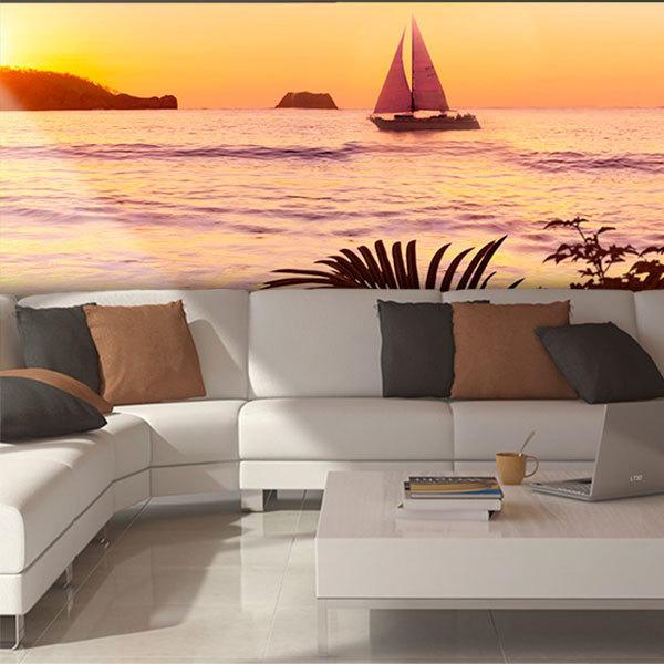 Wall Murals: Sunset on the beach 0