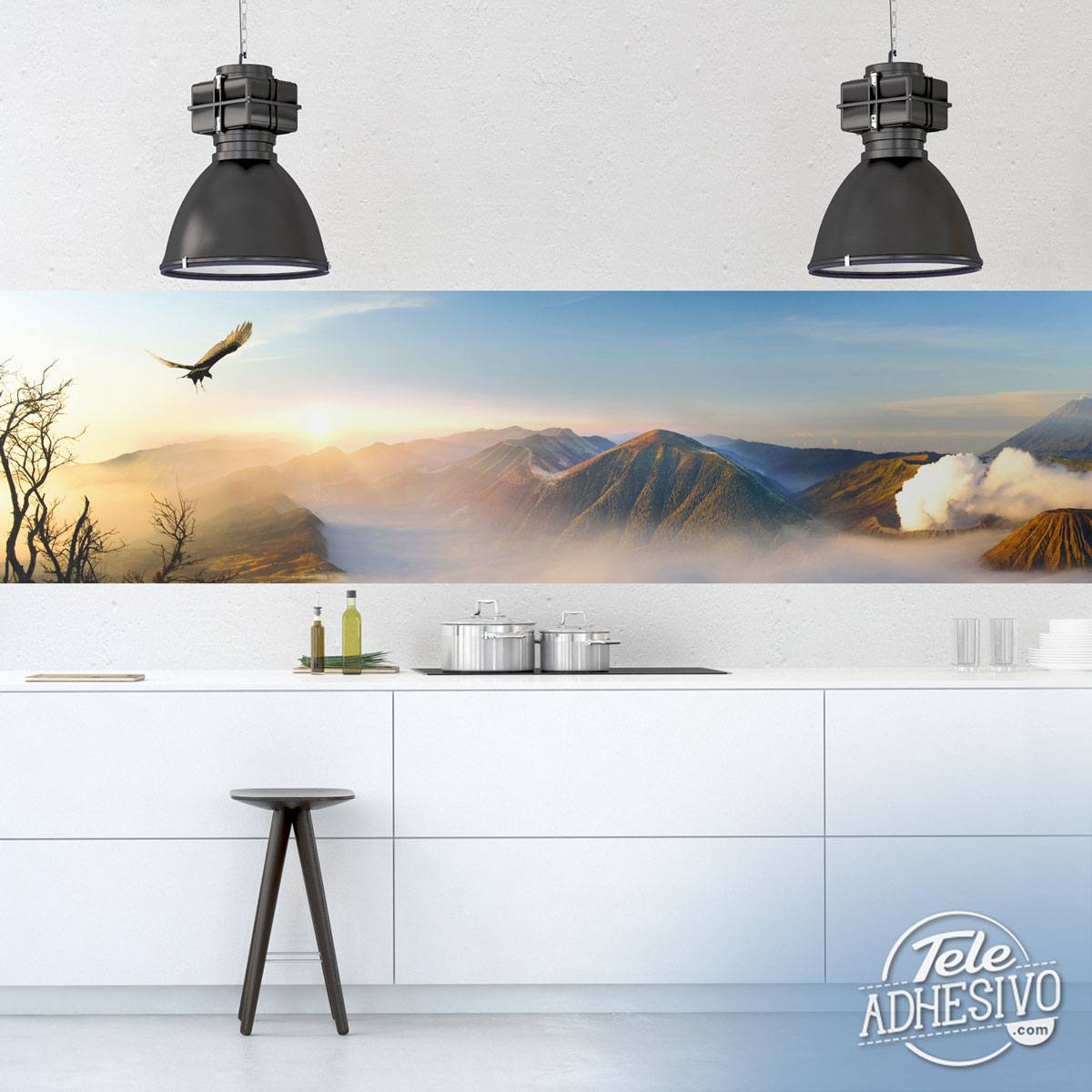 Wall Murals: Dawn among the mountains