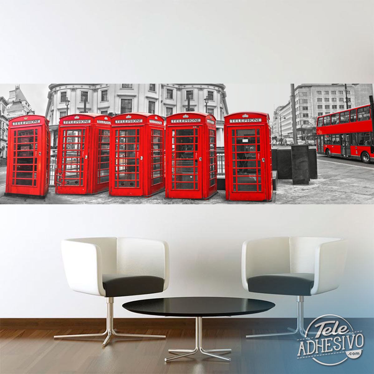 Wall Murals: London cabins and buses