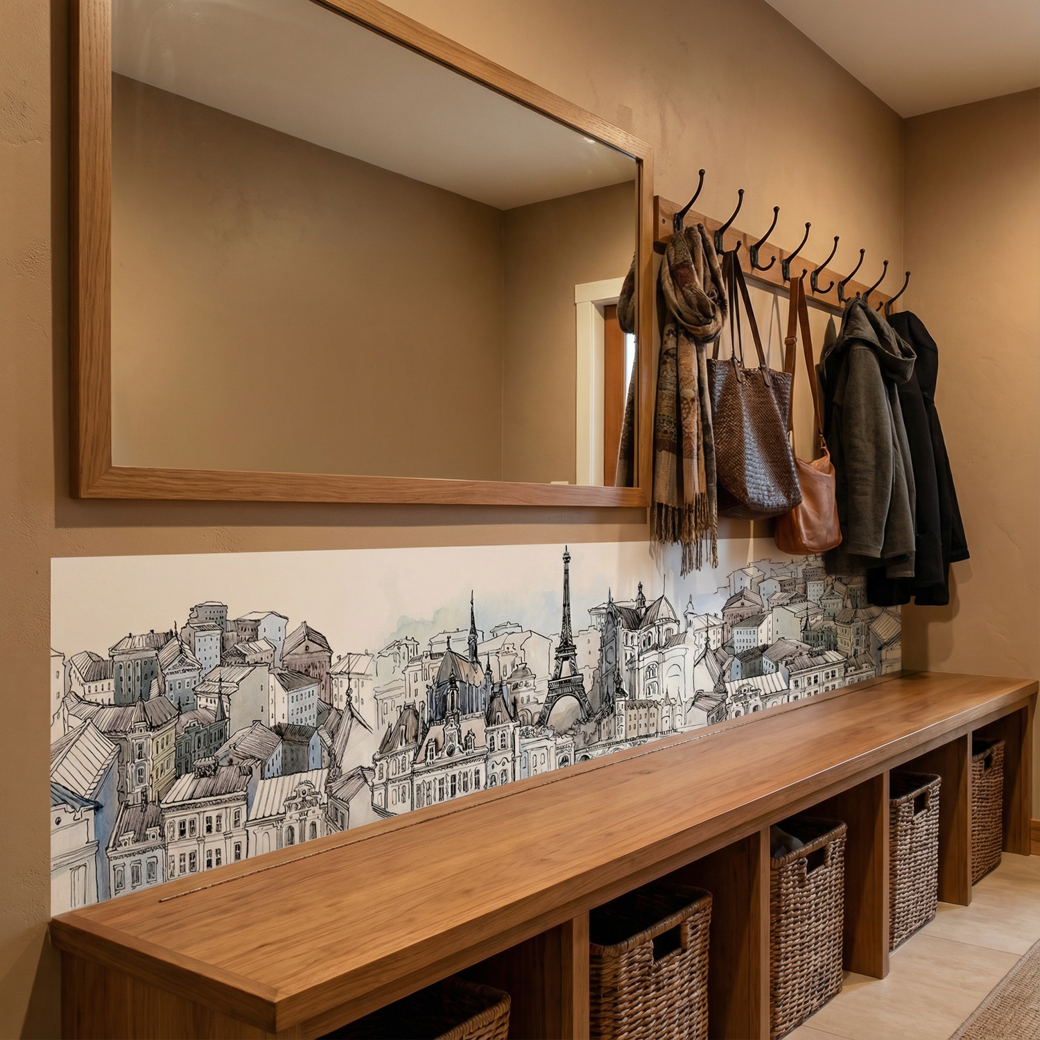 Wall Murals: Drawing of Paris