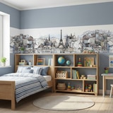 Wall Murals: Drawing of Paris 15
