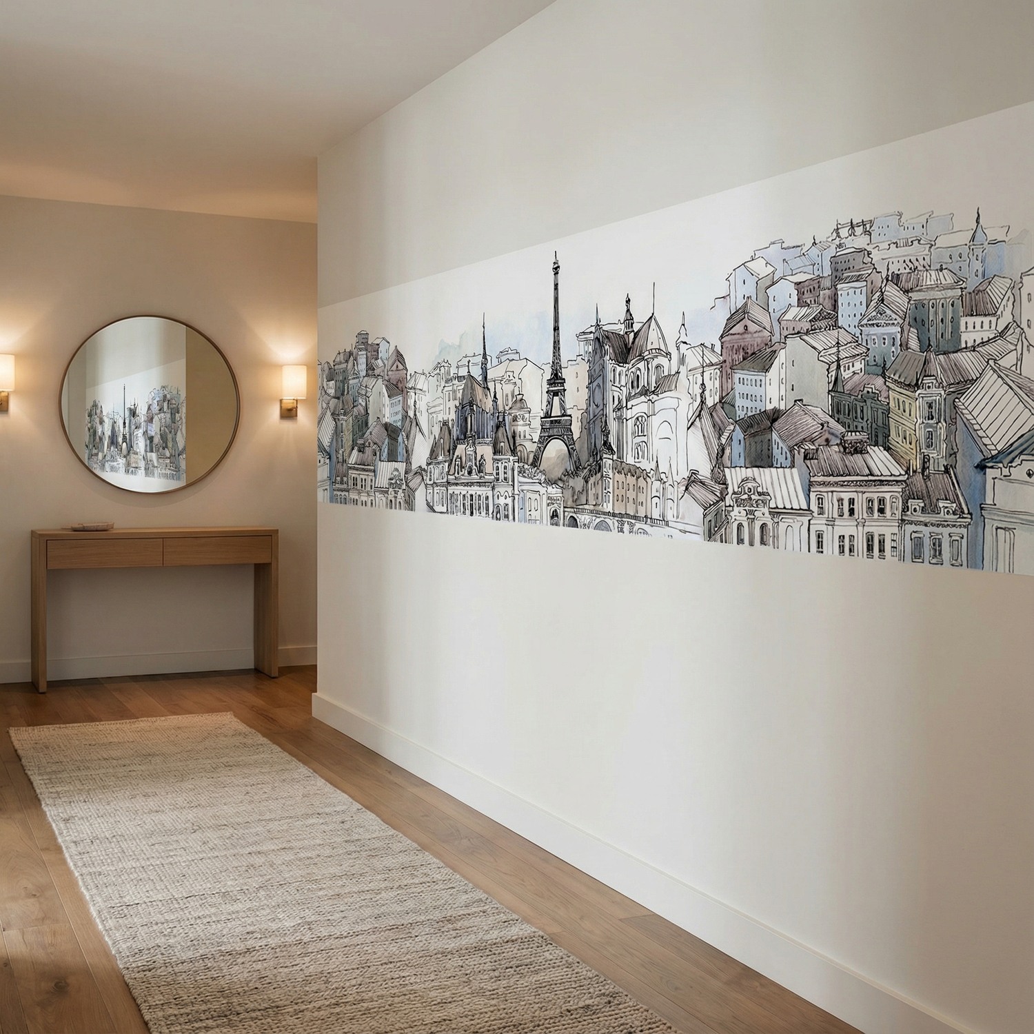 Wall Murals: Drawing of Paris