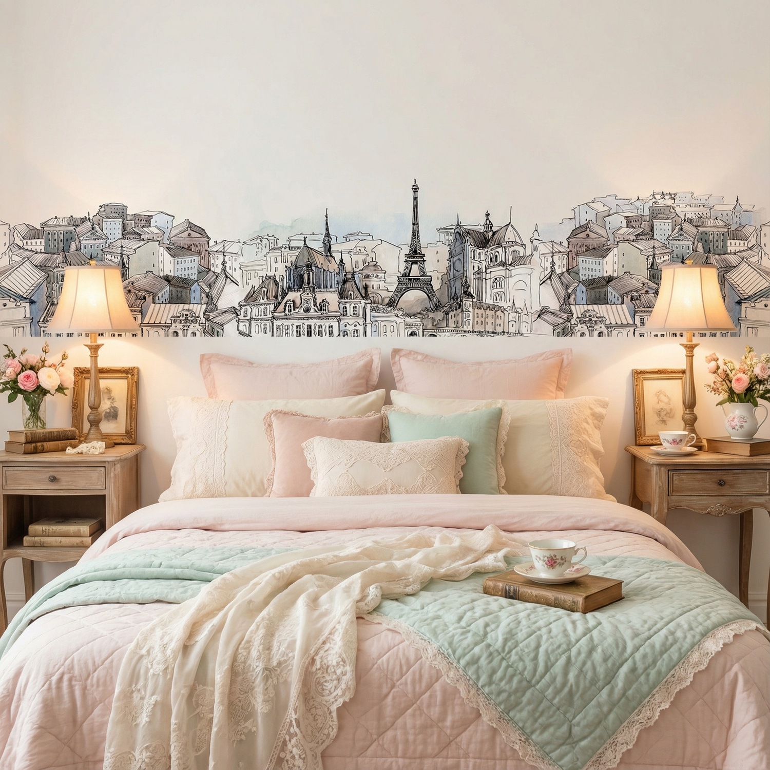 Wall Murals: Drawing of Paris