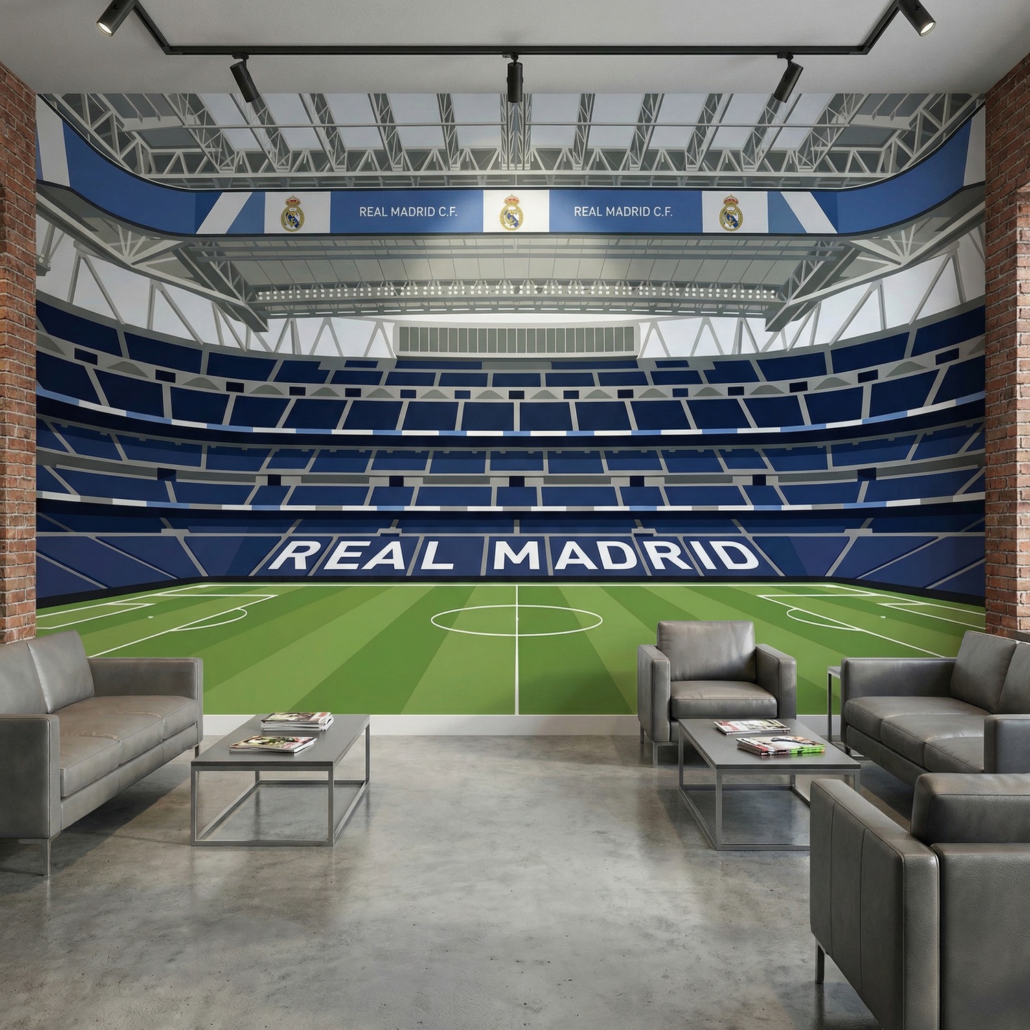 Wall Murals: Interior of the New Santiago Bernab&eacute;u Stadium Real