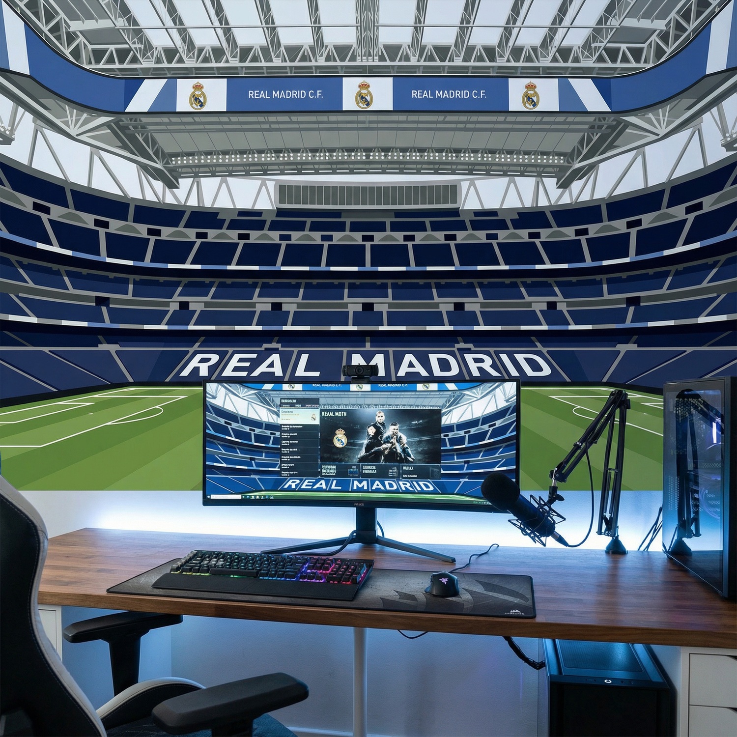 Wall Murals: Santiago Bernab&eacute;u Stadium Illustration Wall Mural