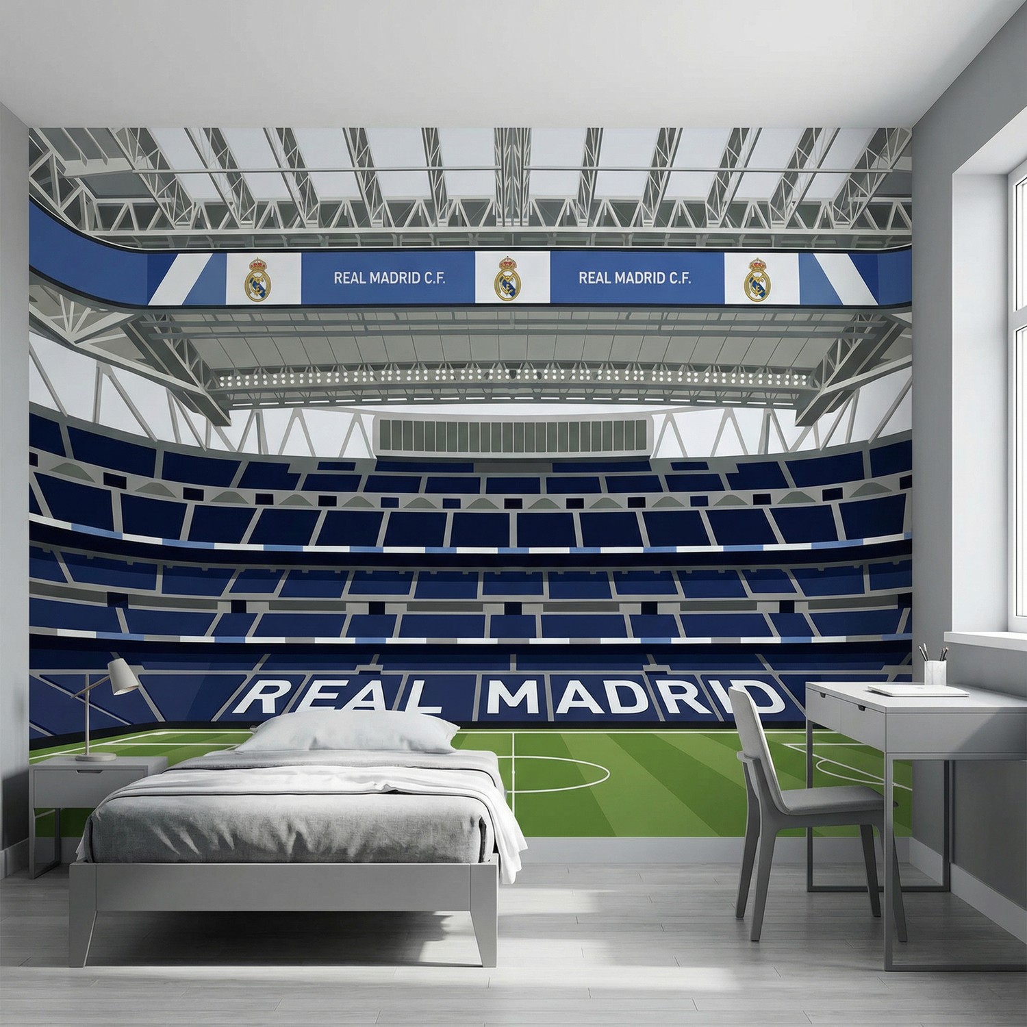 Wall Murals: Santiago Bernab&eacute;u Stadium Illustration Wall Mural