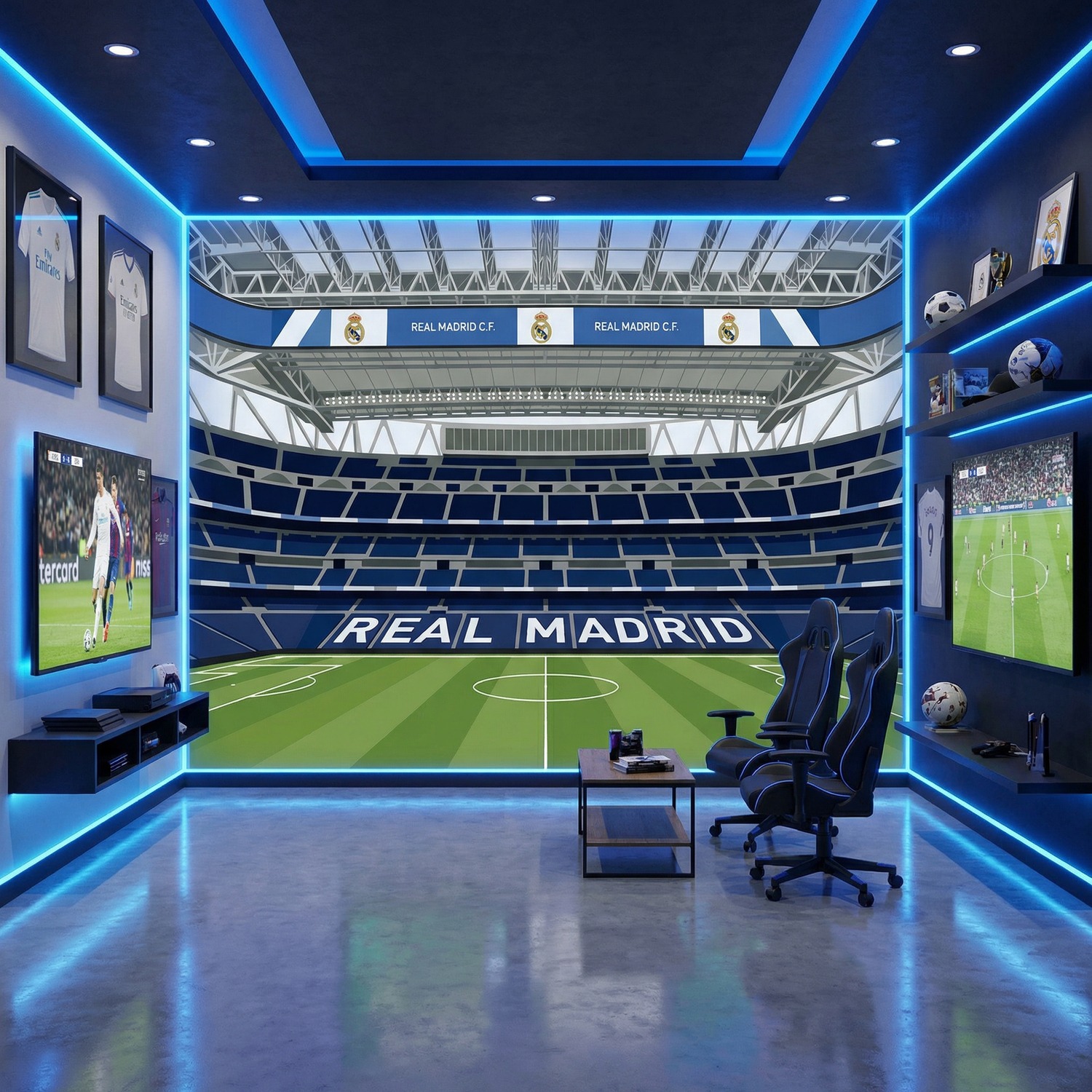 Wall Murals: Santiago Bernab&eacute;u Stadium Illustration Wall Mural