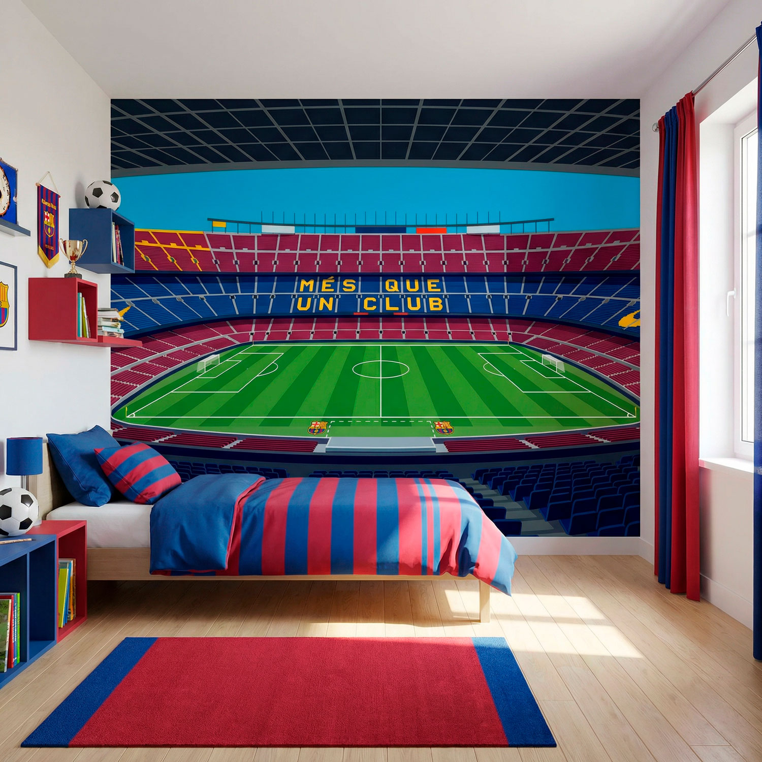 Wall Murals: Camp Nou Stadium Illustration Wall Mural