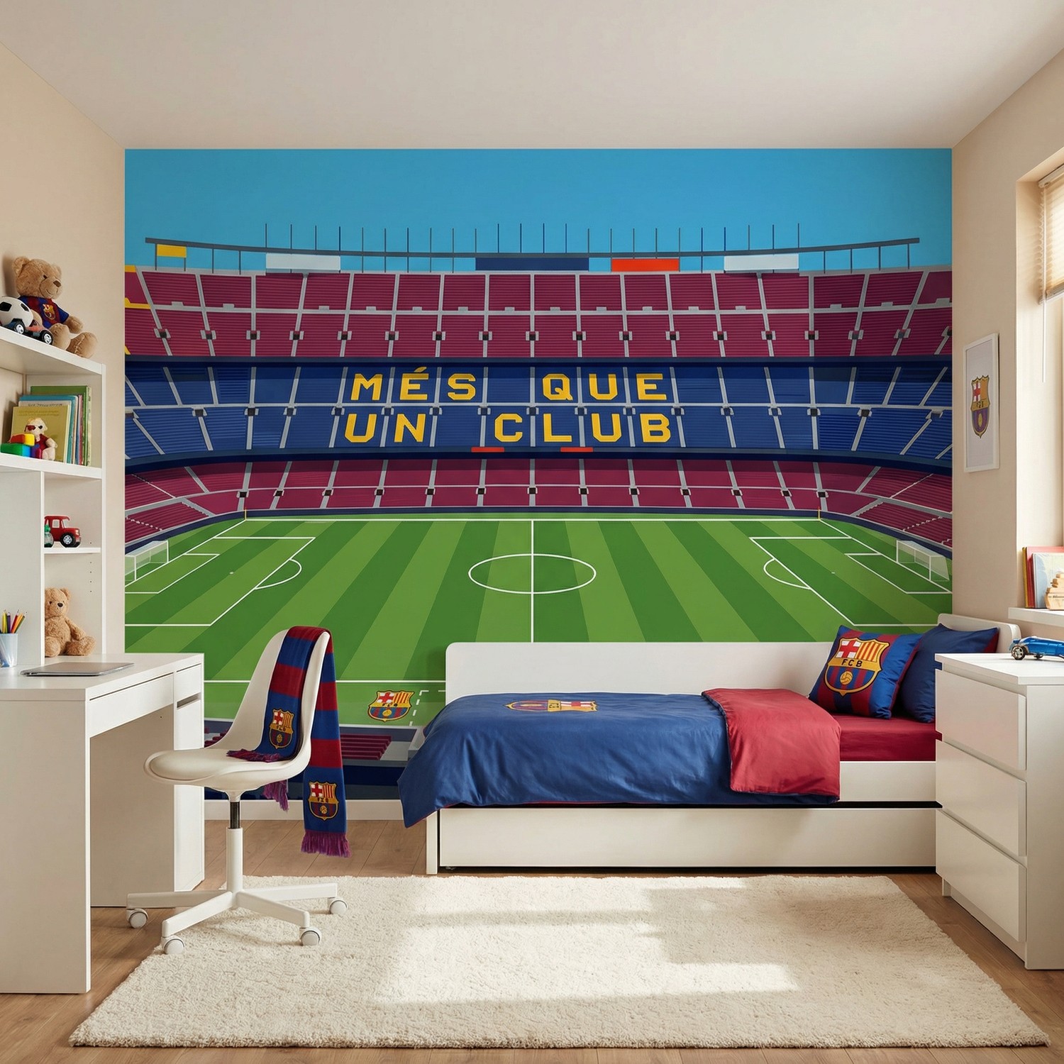 Wall Murals: Camp Nou Stadium Illustration Wall Mural