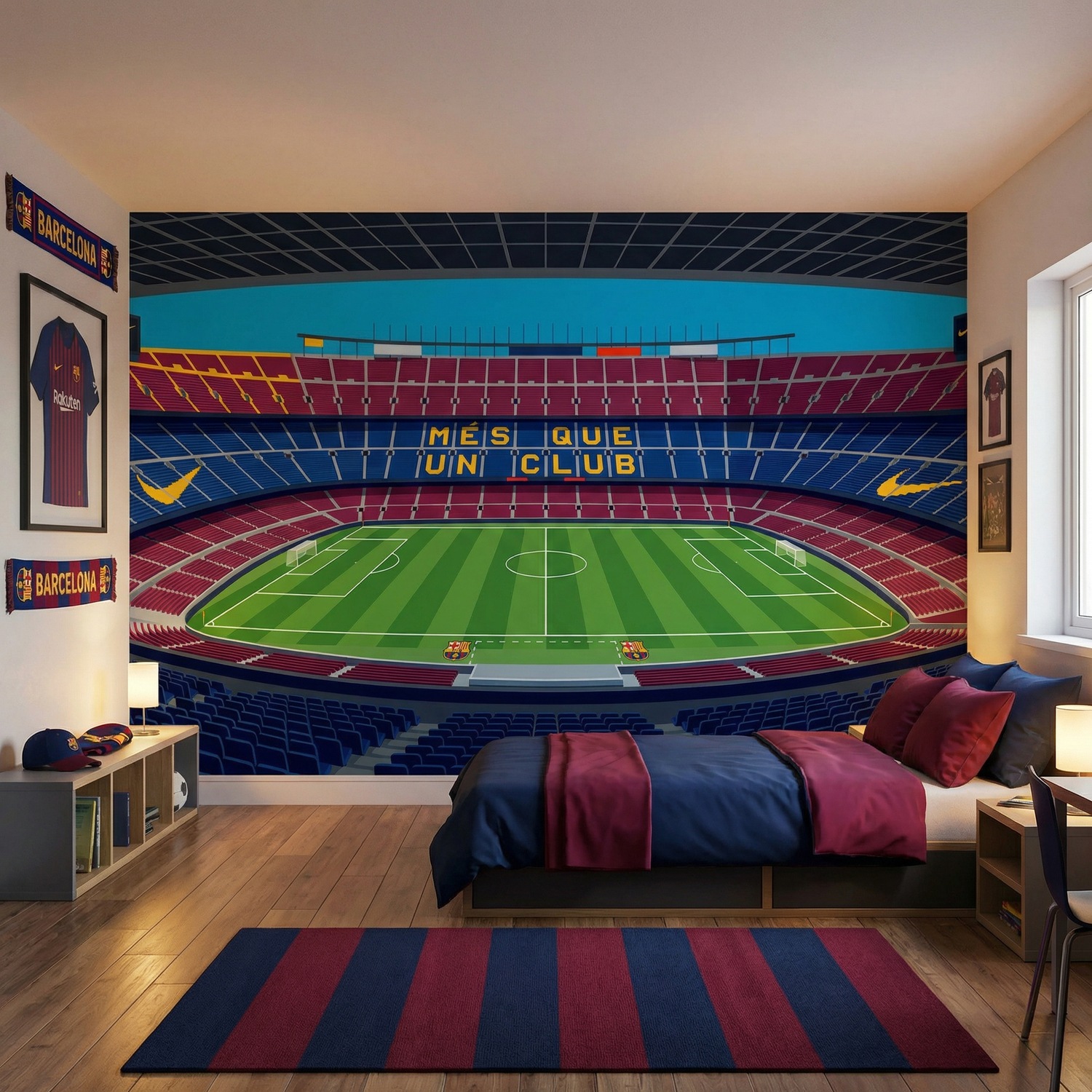 Wall Murals: Camp Nou Stadium Illustration Wall Mural