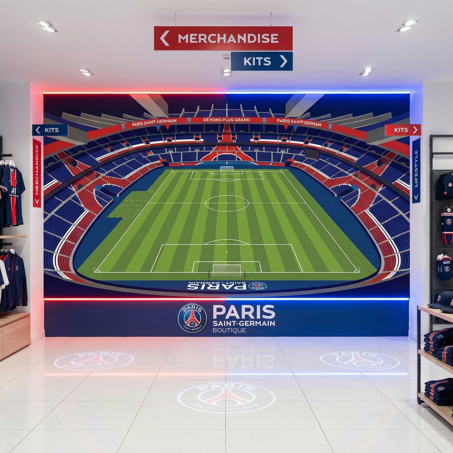 Wall Murals: Parc des Princes Stadium Illustration Wall Mural