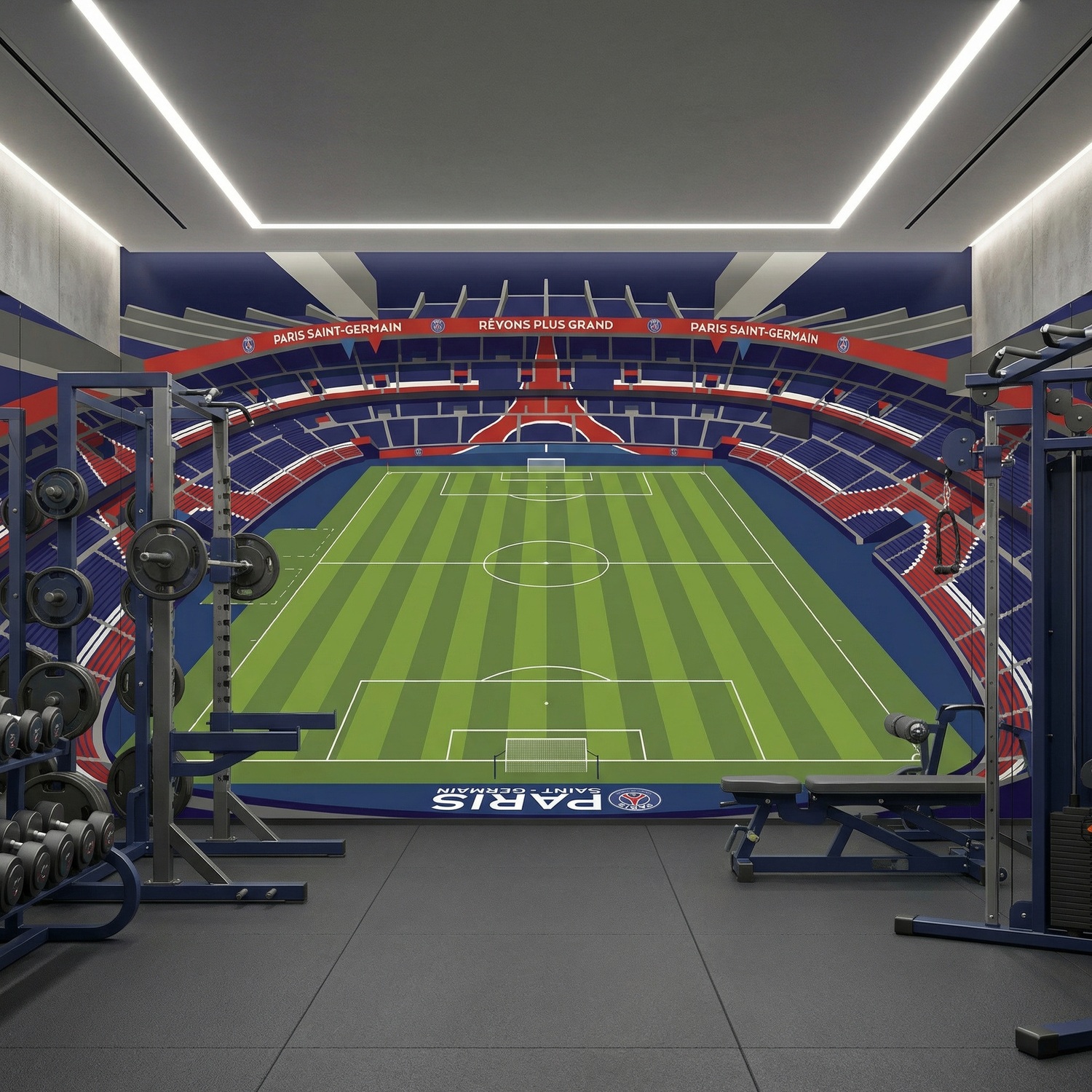 Wall Murals: Parc des Princes Stadium Illustration Wall Mural