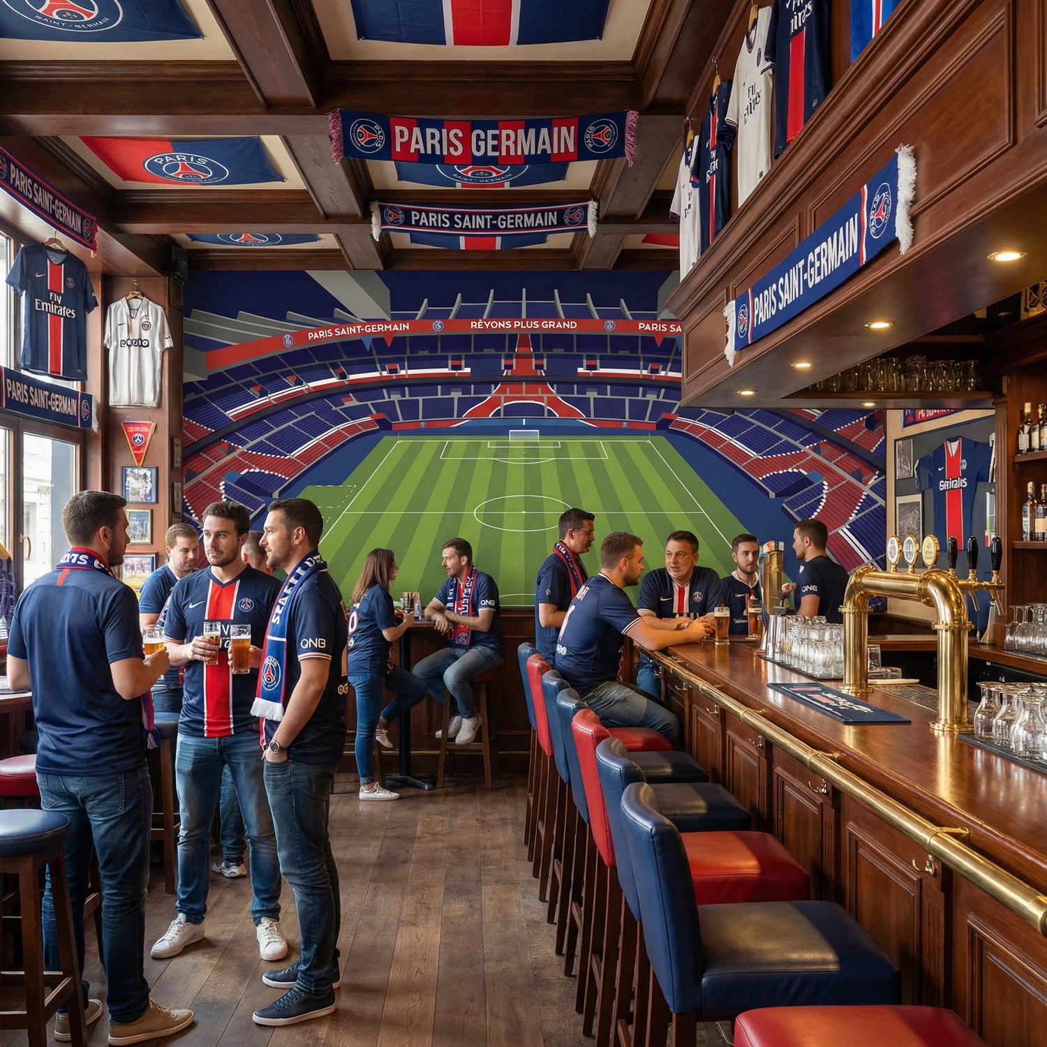 Wall Murals: Parc des Princes Stadium Illustration Wall Mural