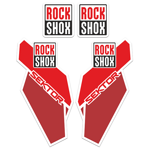 Car & Motorbike Stickers: Bicycle Fork Set 4x Rock Shox sektor