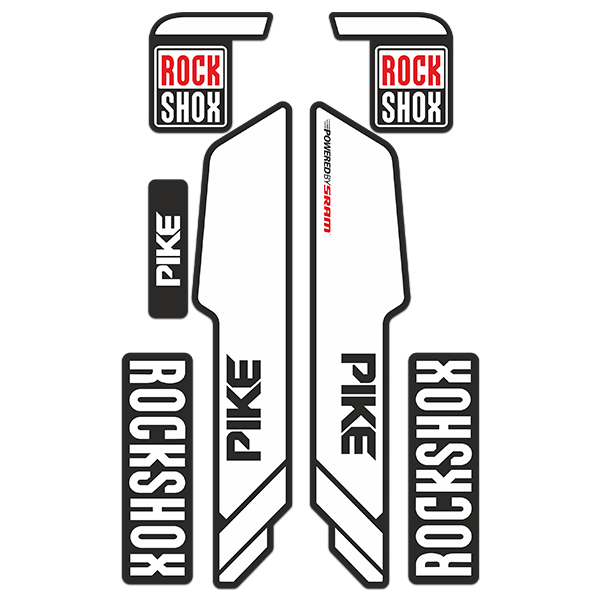 Car & Motorbike Stickers: Rock Shox Pike bicycle forks in Black and White