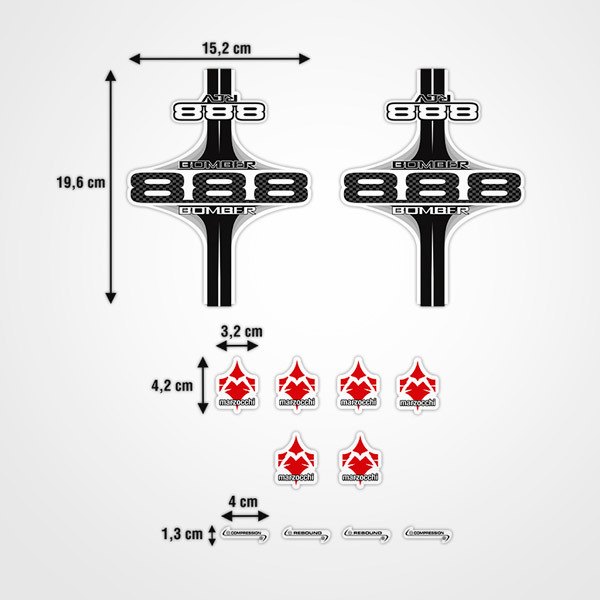 Car & Motorbike Stickers: 888 Bomber bicycle fork kit