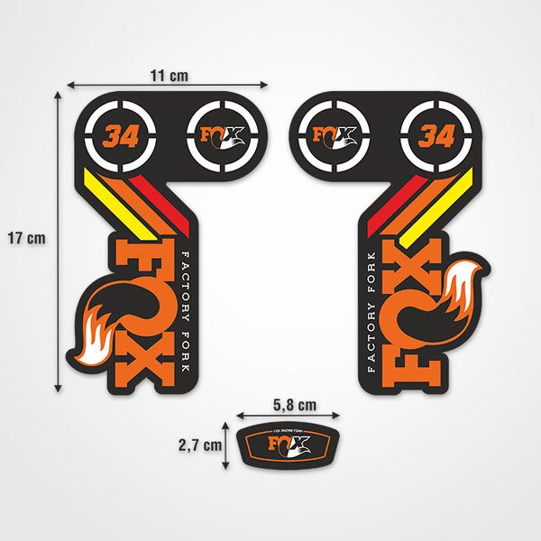 Car & Motorbike Stickers: Fork Fox Factory  Kit 34 3X