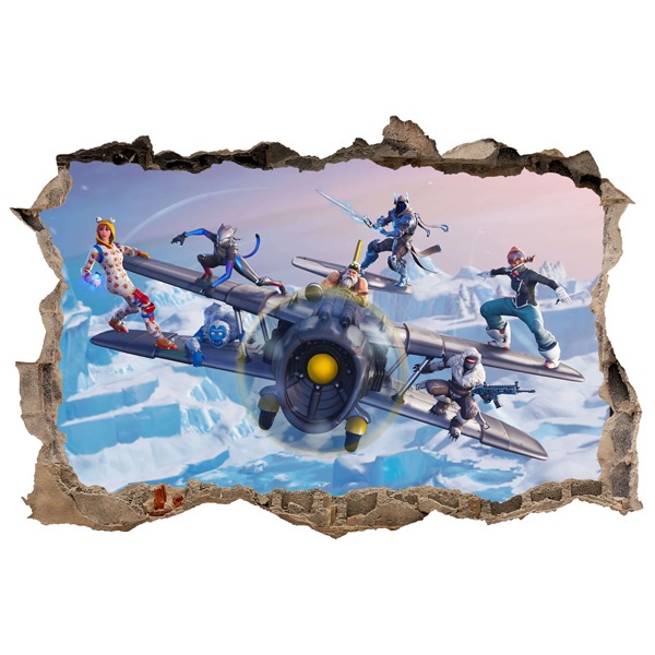 Wall Stickers: Hole Fortnite Airplane