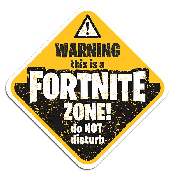 Sticker Warning Fortnite Zone Muraldecal Com
