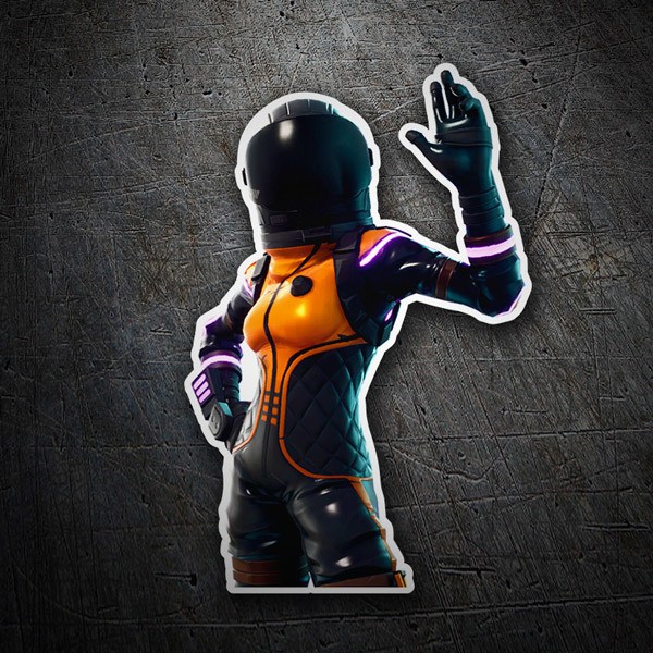Sticker Skin Fortnite black and orange astronaut