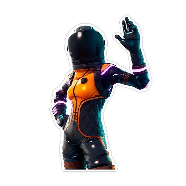 Fortnite Astronaut Skin With Sheild Sticker Skin Fortnite Black And Orange Astronaut Muraldecal Com