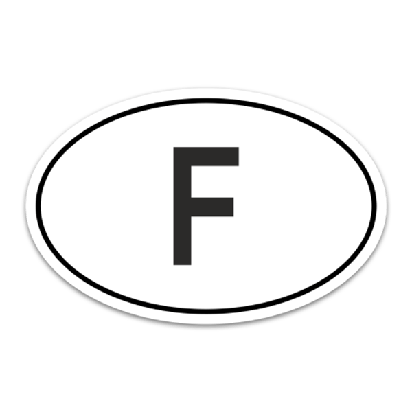 Car & Motorbike Stickers: White oval France