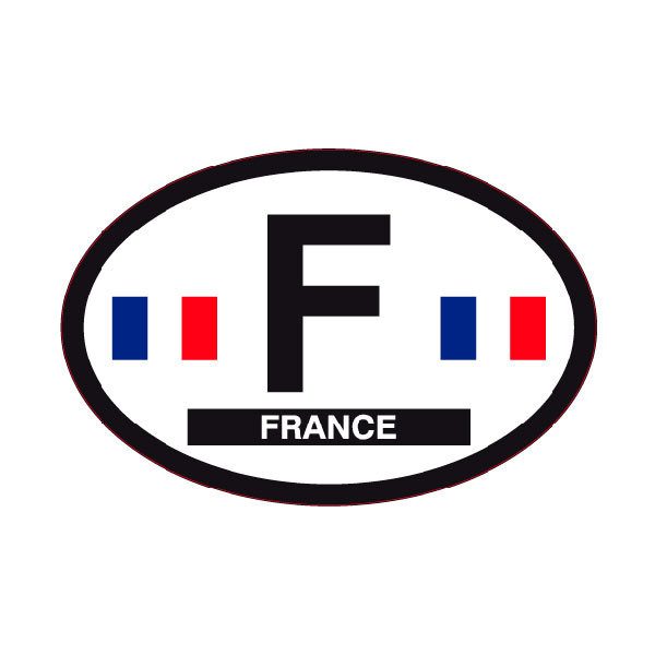 Car & Motorbike Stickers: Oval Flag France F