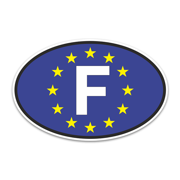 Car & Motorbike Stickers: France European Union oval 0