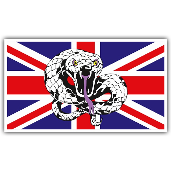 Car & Motorbike Stickers: United Kingdom Flag and Snake