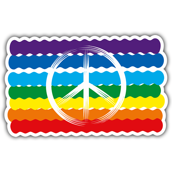 Car & Motorbike Stickers: Gay Pride Flag, Peace