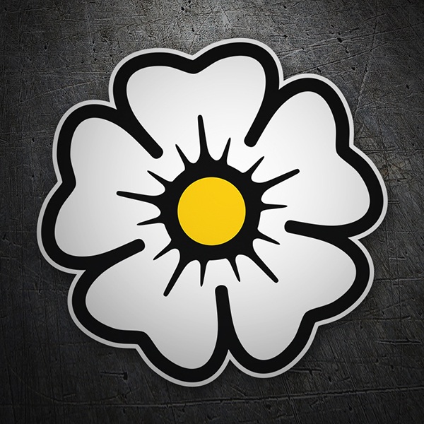 Car & Motorbike Stickers: Large Leaf Daisy Flower