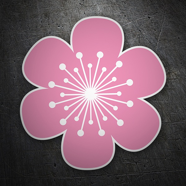 Car & Motorbike Stickers: Pink and White Flower