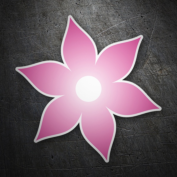 Car & Motorbike Stickers: White and Pink Flower