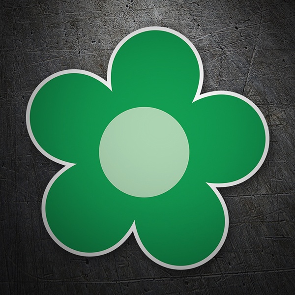 Car & Motorbike Stickers: Flower in Shades of Green 1