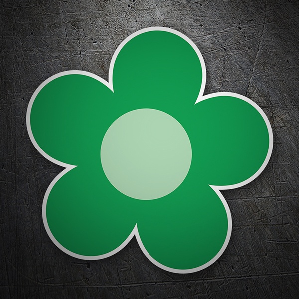 Car & Motorbike Stickers: Flower in Shades of Green