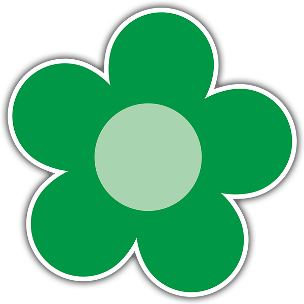 Car & Motorbike Stickers: Flower in Shades of Green