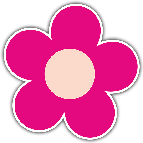Car & Motorbike Stickers: Magenta and Pink Flower